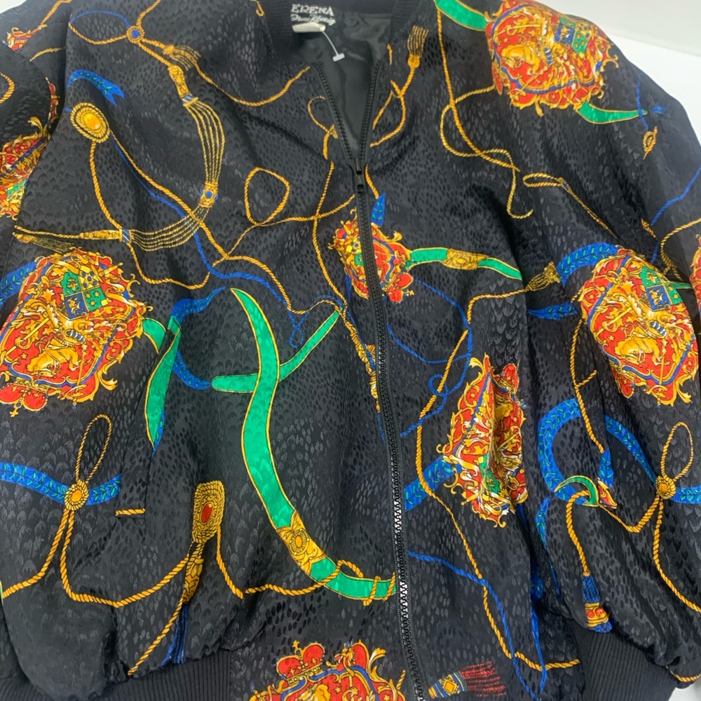 Colorful Patterned Bomber Jacket - image 1